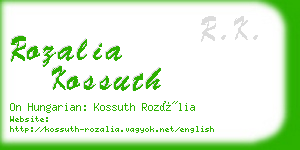 rozalia kossuth business card